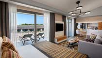 A spacious suite with large outdoor terrace