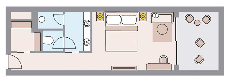Deluxe Sea View Double 4 Rooms Floorplans