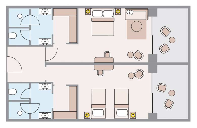 Deluxe Adventure Park View Family Suite Floorplans
