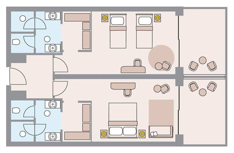 Deluxe Sea View Room Floorplans