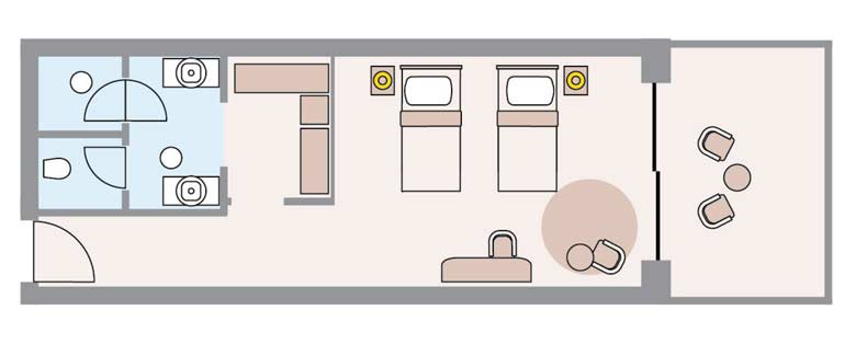 Deluxe Sea View Room Floorplans