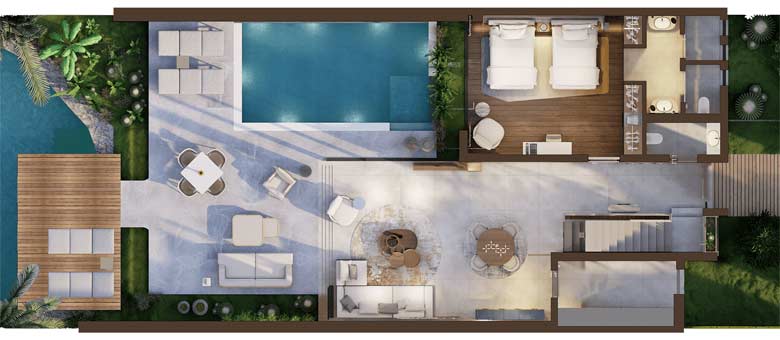 Two Bedroom Villa Floorplans