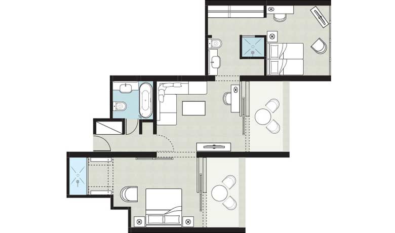 Grecotel LUXME White Palace Grand Family Suite Floorplans
