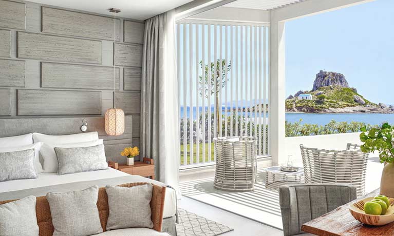 Stunning sea views seen from the lounge of a Deluxe Collection suite