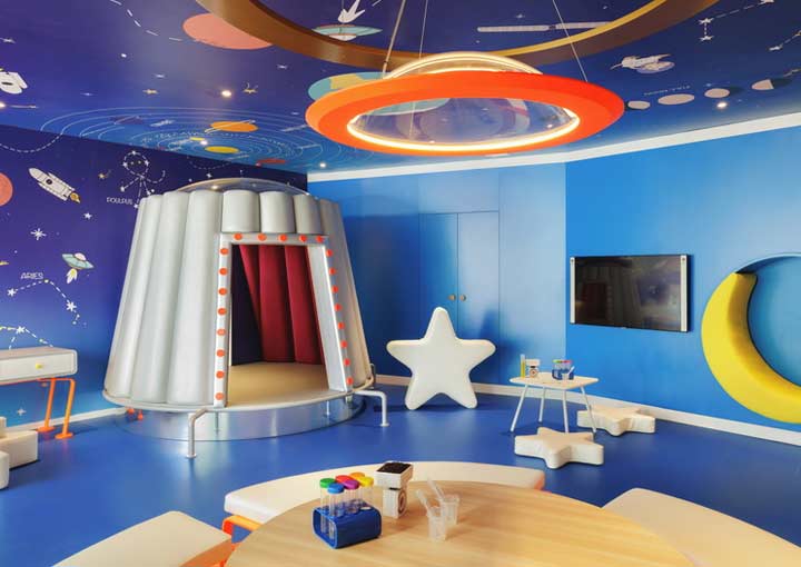 Kid's clubs are available for toddlers to teens. A brightly decorated kids club with games and activities aimed at younger guests.